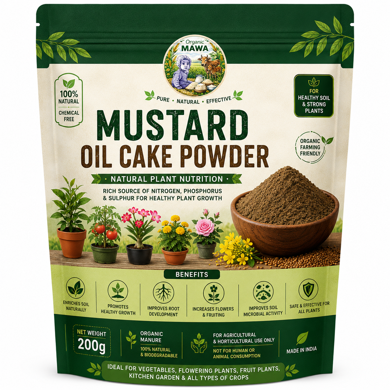 Mustard Oil Cake Powder (200gms)